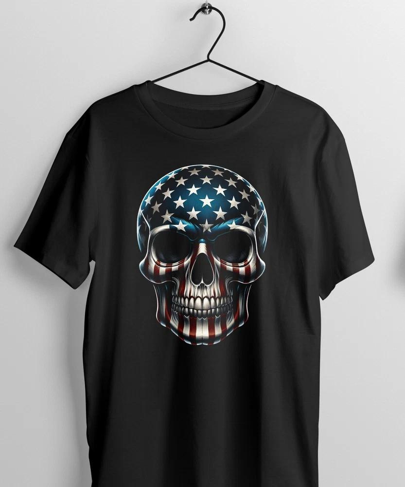 American Skull unisex Black TShirt 100 cotton jersey motorbikers must have XL