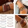 9 Pieces Multicolor Zirconia Elastic Bracelet Set Fashionable Stretch Rhinestones Handchain Jewelry for Women Girls