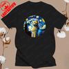 New The Great Wave on A Starry Night Cotton T Shirt Hokusai Great Wave Off Kanagawa Van Gogh Starry Night Oil Graphic T Shirts