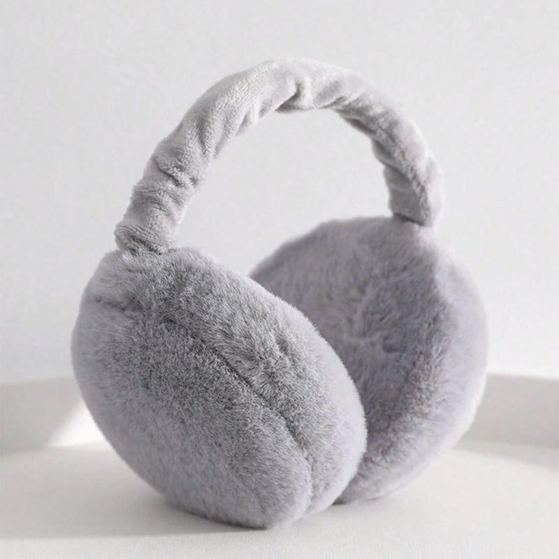 

1PC Unisex Solid Color Earmuffs - Soft Plush Ear Warmer, Foldable Ear Muffs, Comfortable Coldproof Earmuffs For Winter Outdoor Winter Accessories 1PCS серый
