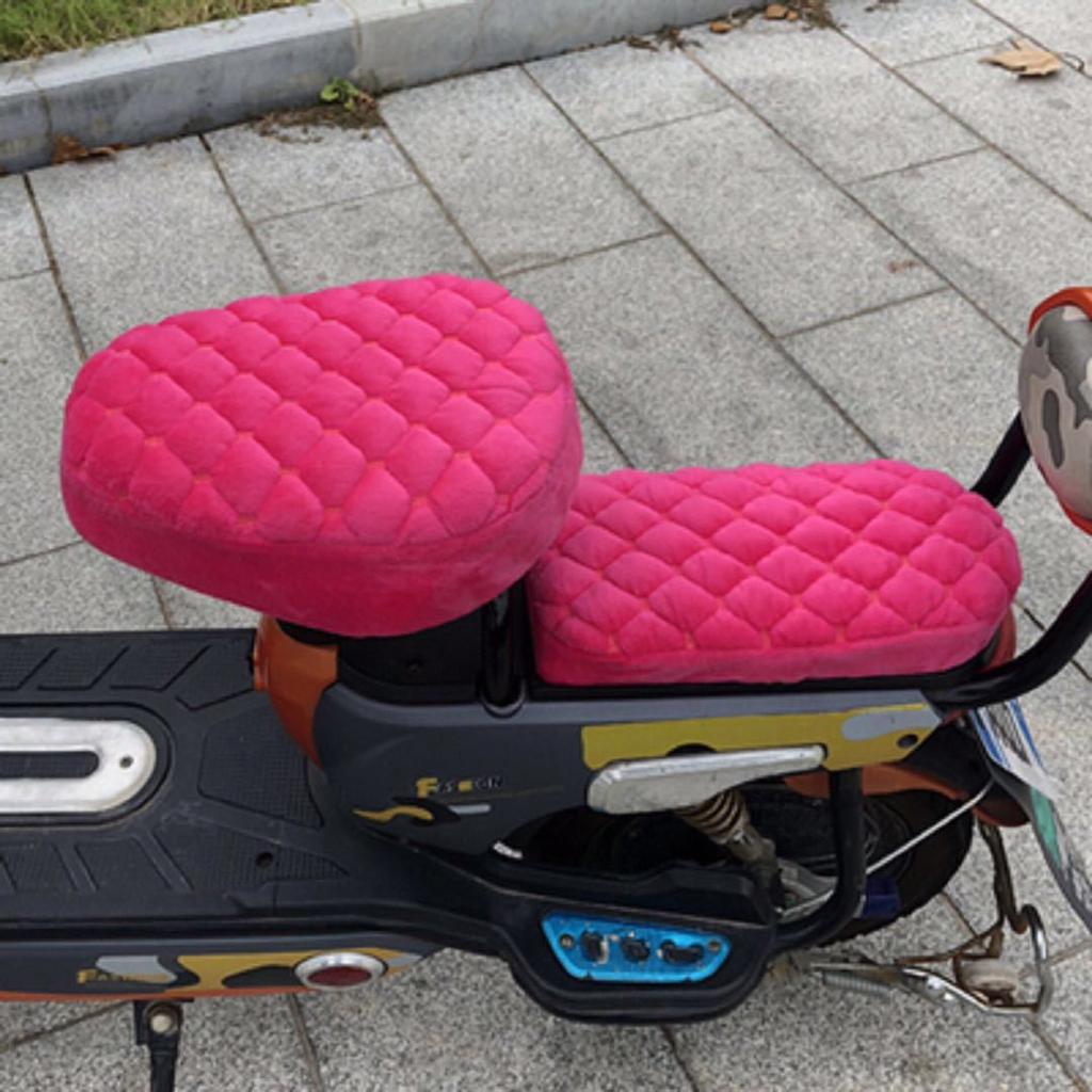 1 Set Flannelette Electric Bicycle Seat Cover Plus Fleece Universal Thickening Seat Cover Brown Warm Sun Protect Seat Cover