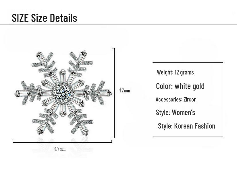 Luxury Zircon Snowflake Brooch – Versatile Korean Fashion Pin