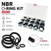 225pcs Black NBR O-ring Combination Cs1.5mm OD6-30mm Pressure Resistant/valve Water Pump Joint Leak Sealing Kit