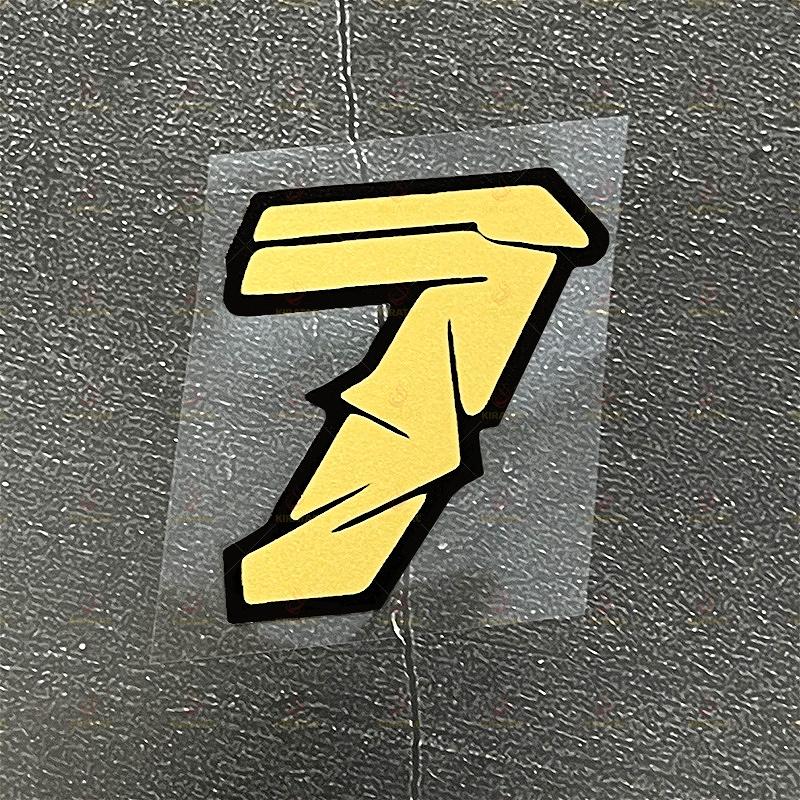 1pc Gold Motorcycle Number Stickers Waterproof for Motorcycle Helmets Fairings Car Body Fuel Caps Scooters Universal Vinyl Decal