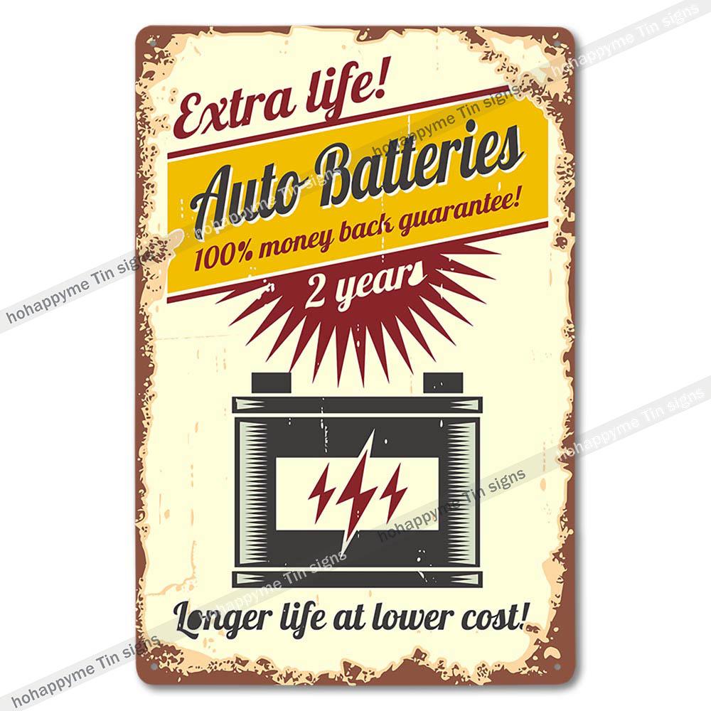 Garage Metal Tin Sign Wall Art Plaque Retro Vintage Auto Repair Shop Decor Man Cave Mechanic Tire Service Bar Pub Decoration