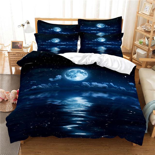 Fantasy Scenery Beach Bedding Set Night Romantic 3d Duvet Cover Set Comforter Cover Twin Queen King Single Size for Girls Boys