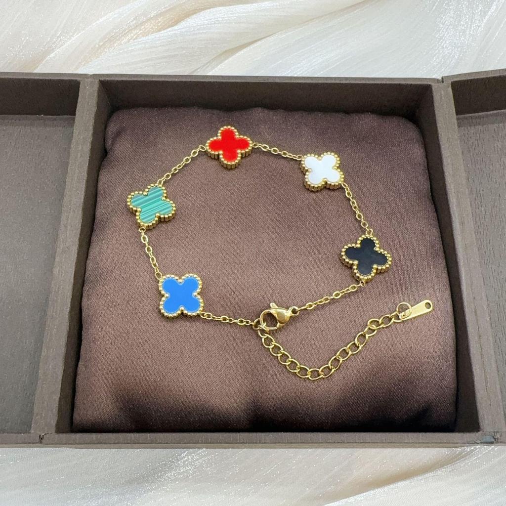 Fashion Titanium Steel Four-Leaf Clover Bracelet Women Do Not Lose Color Luxury High-Grade Hand Jewelry