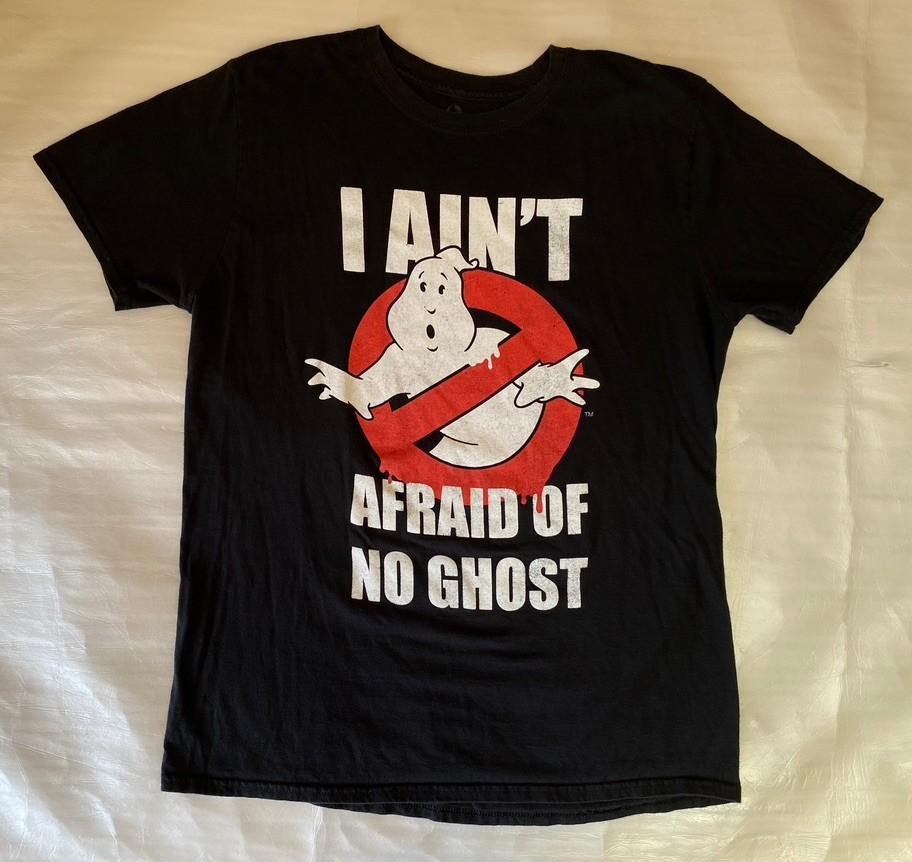 Ghostbusters Black Graphic T Shirt I Ain t Afraid of No Ghost Men s Size Large Unisex T-Shirt XXL
