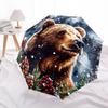 1 PC Automatic Folding Umbrella - Winter Bear Pattern, Portable & Foldable Design with 8 Ribs, Christmas Birthday Gifts