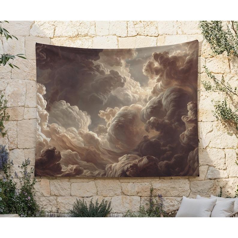 Warm beige storm clouds tapestry 75x100 чёрный
