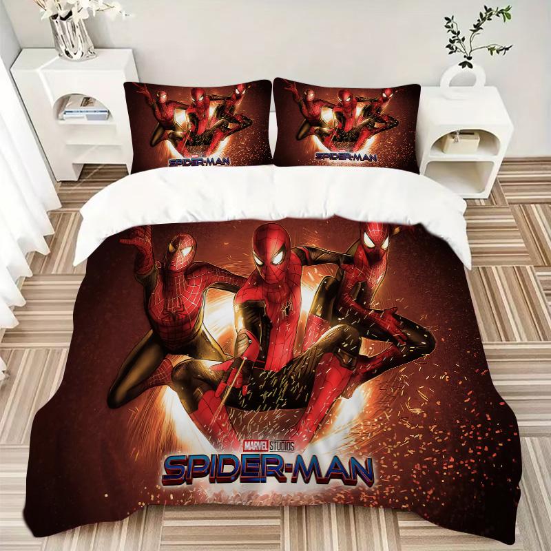 Spiderman Heroic Poses Print 3Pcs Bedding Setduvet Cover With 2 Bedropillowcase Home Birthday Gift