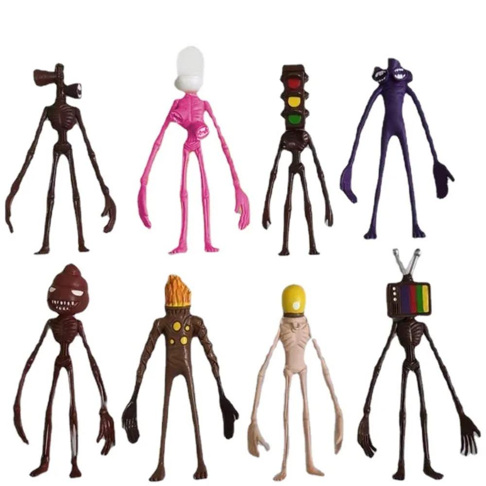8pcs Urban Legend Anime Siren Head Action Figures Toy Horror Collectiable Model for Children Desktop Decor Ornament Gifts