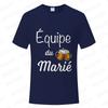 French Evg Team Married Tops Single Farewell Bachelor Party T Shirt Future Groom Man Tshirt Fashion Beer Graphic Wedding Tees