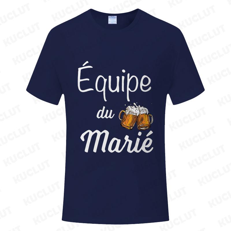 French Evg Team Married Tops Single Farewell Bachelor Party T Shirt Future Groom Man Tshirt Fashion Beer Graphic Wedding Tees