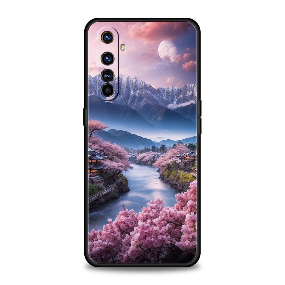 Pink Sunset Mountain Case For Realme C67 C63 C55 C53 C35 C25 C21 GT 2 3 5 6 10 11 12 13 Pro Plus 5G Soft TPU Phone Cover Fundas