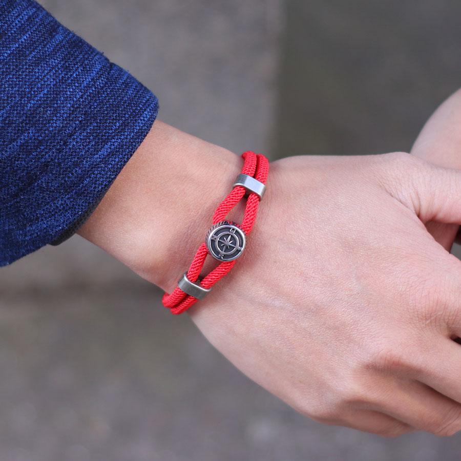 Noter New Men String Bracelet Nautical Compass Braslet 6 Colors Magnet Buckle Wrap Braclet Leisure Versatile Accessories Joias