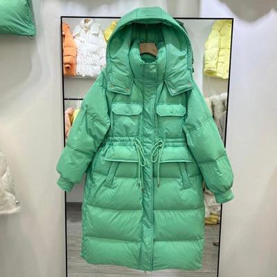 Damen Herbst- und Wintermode mit langen Ärmeln, Daunenjacke, verdickte einfarbige Jacke, lockerer dicker Mantel