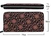 [Inden-ya] Inden 2317 Wallet F, Black Deerskin with Pink Lacquer, Clematis Pattern, 10cm x 19cm x 2cm, Round Zipper Long Wallet