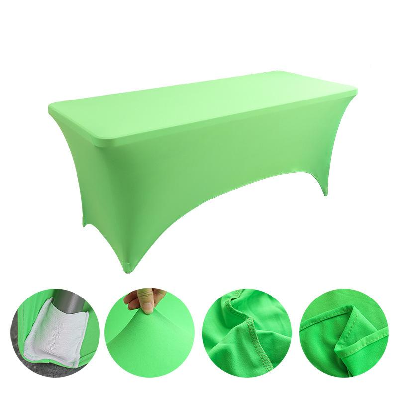 High-End Hotel Restaurant Wedding Exhibition Bar Cover Solid Color Thickened Square Tablecloth Elastic Table Cover