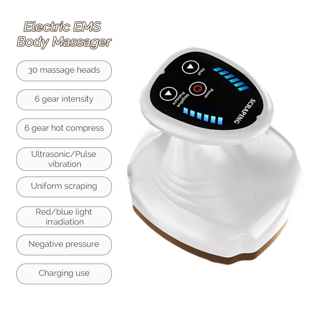 Vacuum Cupping Massage Device 6 Gear Electric Heating Scraping Suction Cups Chinese Anti-cellulite Vacuum Cupping Massage