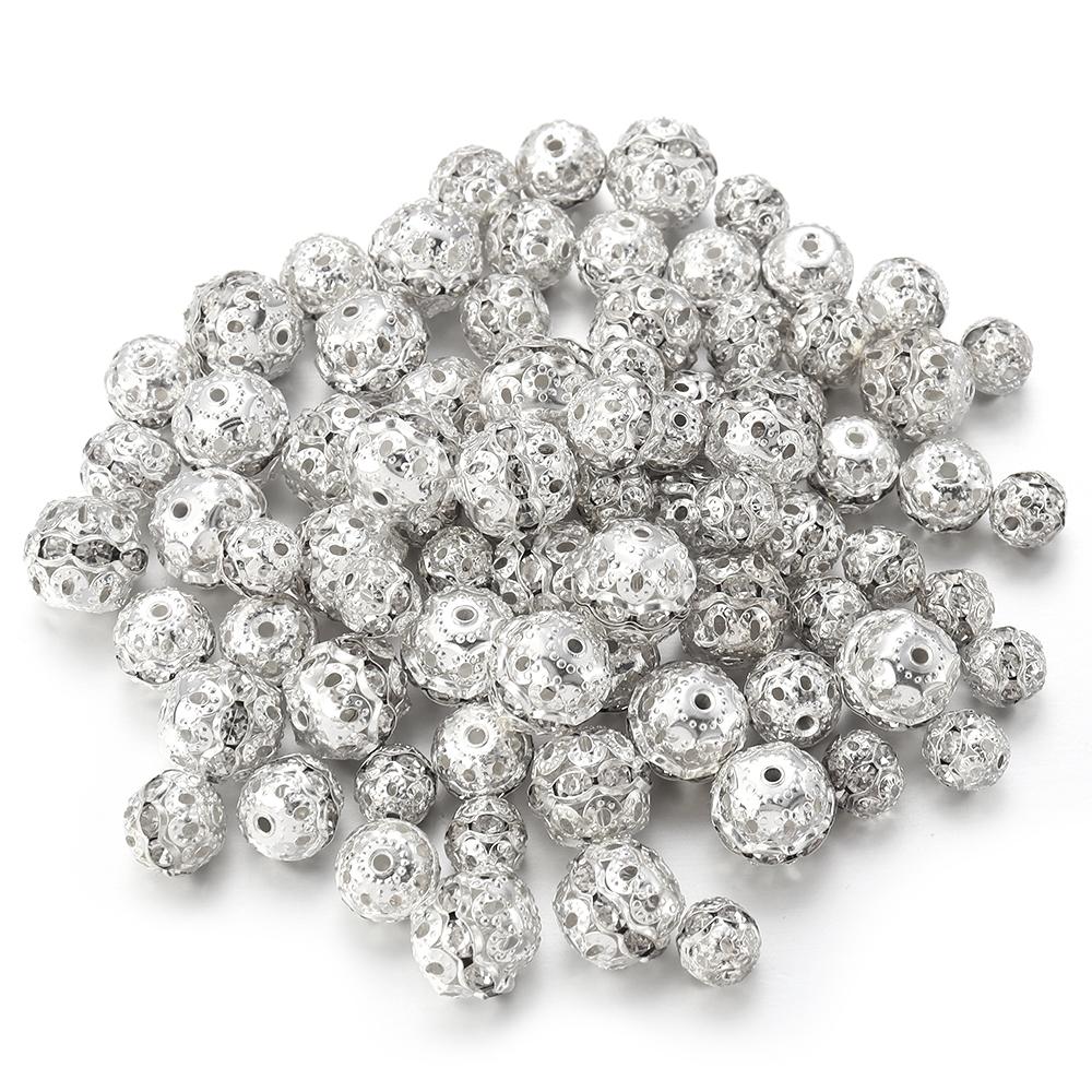 10-20pcs/Lot Round Rhinestone Crystal Beads for Jewelry Making Round Spacer Beads For Jewelry Making DIY Bracelets Necklace