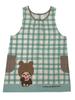 Atelier Momo & Momo Monchhichi Furukawashiko Apron, Back Opening, Check Pattern, Green, Women's, M-L, MA44119-52