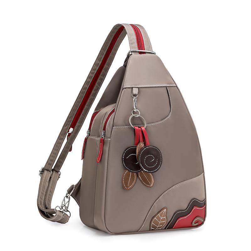 Multifunktionaler Rucksack Colorblock Große Kapazität Retro Brusttasche