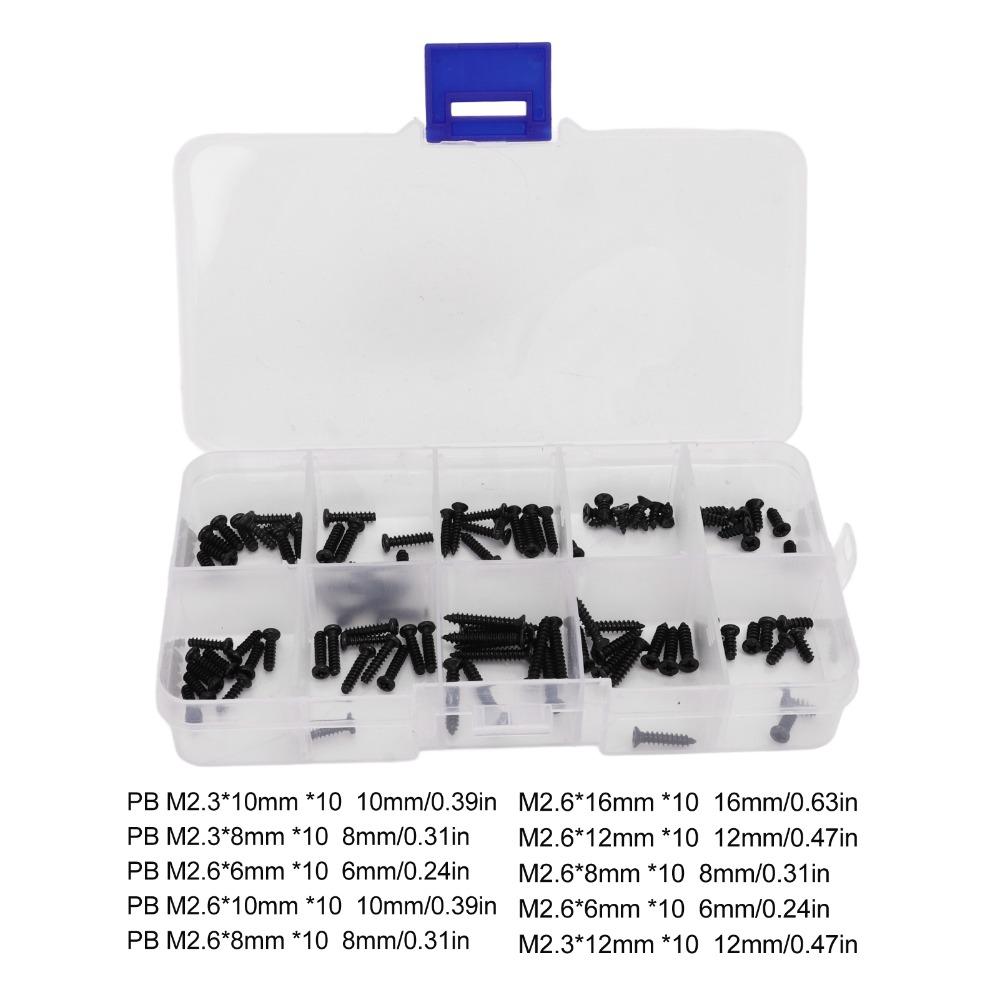 100Pcs/Set RC Car Accessory Screws Assortment Kit for MJX 16208/16207/16210 1/16 Brushless RC Car