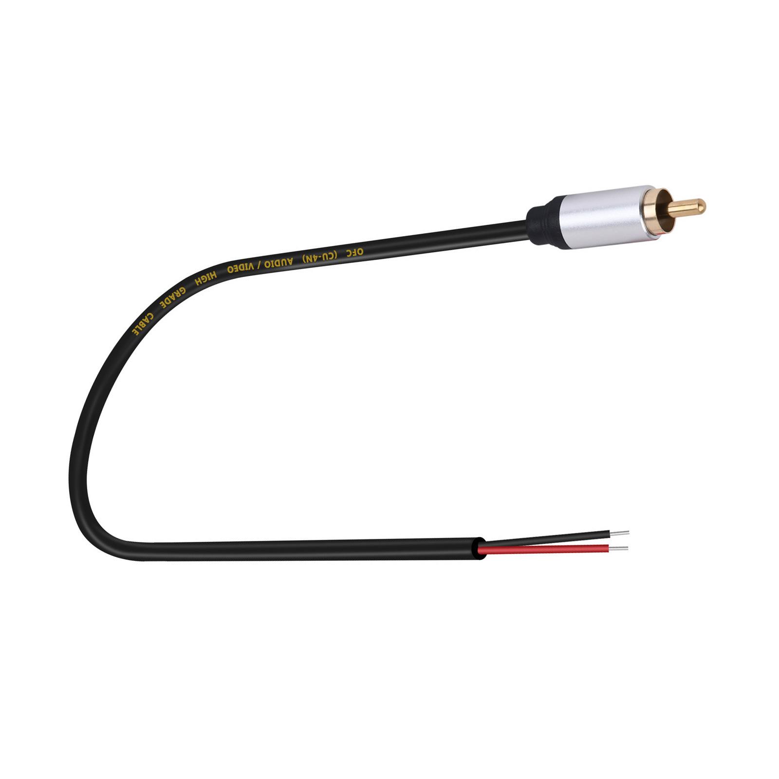 

Auditory Cable Auditory Male Connector Head to Bare Wire for Speaker Amplifier Audtory Video Repair Cable срібний