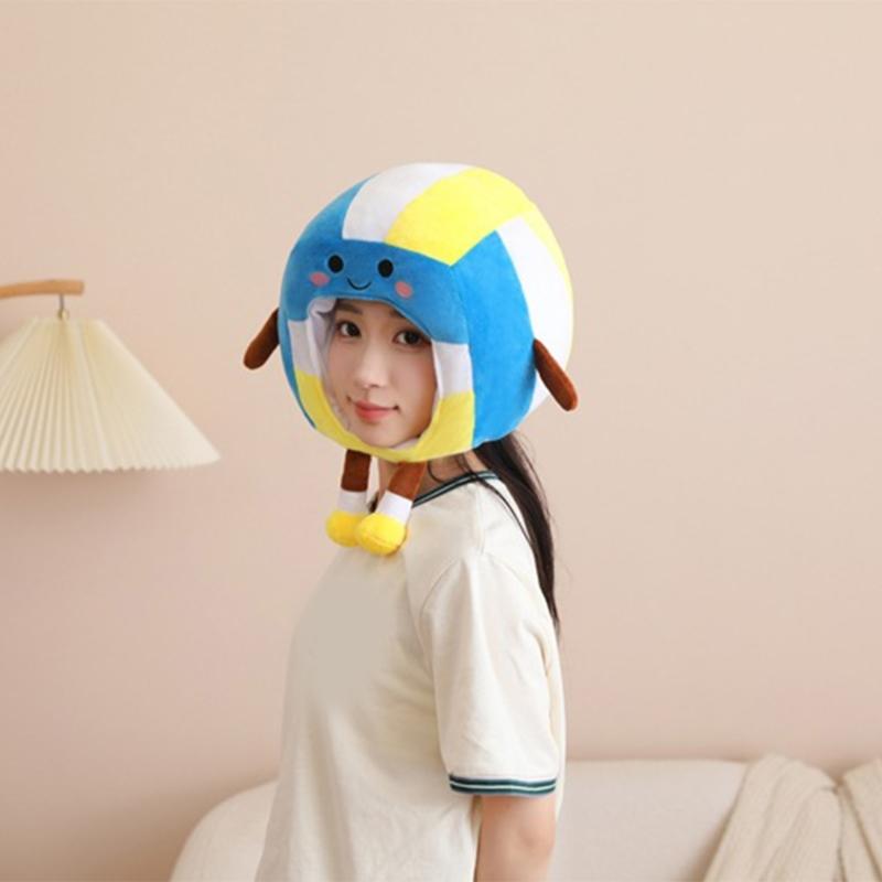 Breathable Cotton Full Coverage Costume Cap Adjustable Strap Perfect For Volleyball Fans Cheering Performances