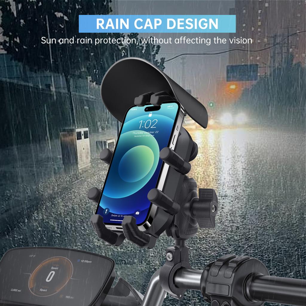 Motorcycle Bicycle Handlebar Phone Bracket QC3.0 USB Charging Mount Stand Holder