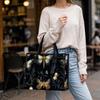 Elegant Moth Pattern Tote Bag Casual Large Capacity Daily Shoulder Handbag for Outdoor Shopping