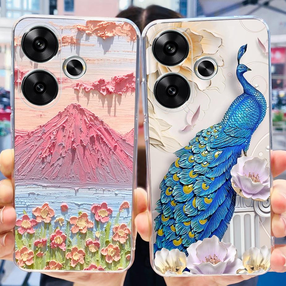 For Xiaomi Redmi Turbo 3 Case Cute Painted Cover Soft Silicone Phone Case For Xiaomi Poco F6 PocoF6 Redmi Turbo3 Back Cover Bags