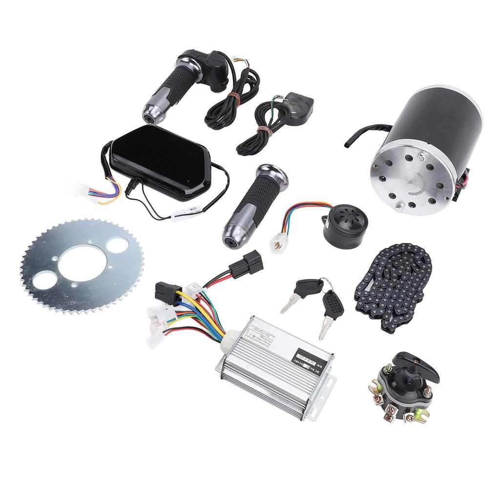 48V 1000W Electric Brushed Motor Kit Direct Current DIY Brushed Motor Controller Display with Sprocket Chain Throttle