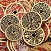 Solid Brass Chinese Feng Shui Lucky Coins With Engraved Patterns For Home Decor Collection Gifting