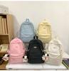 Corduroy Schoolbag Solid Color Student Backpack For Men And Women