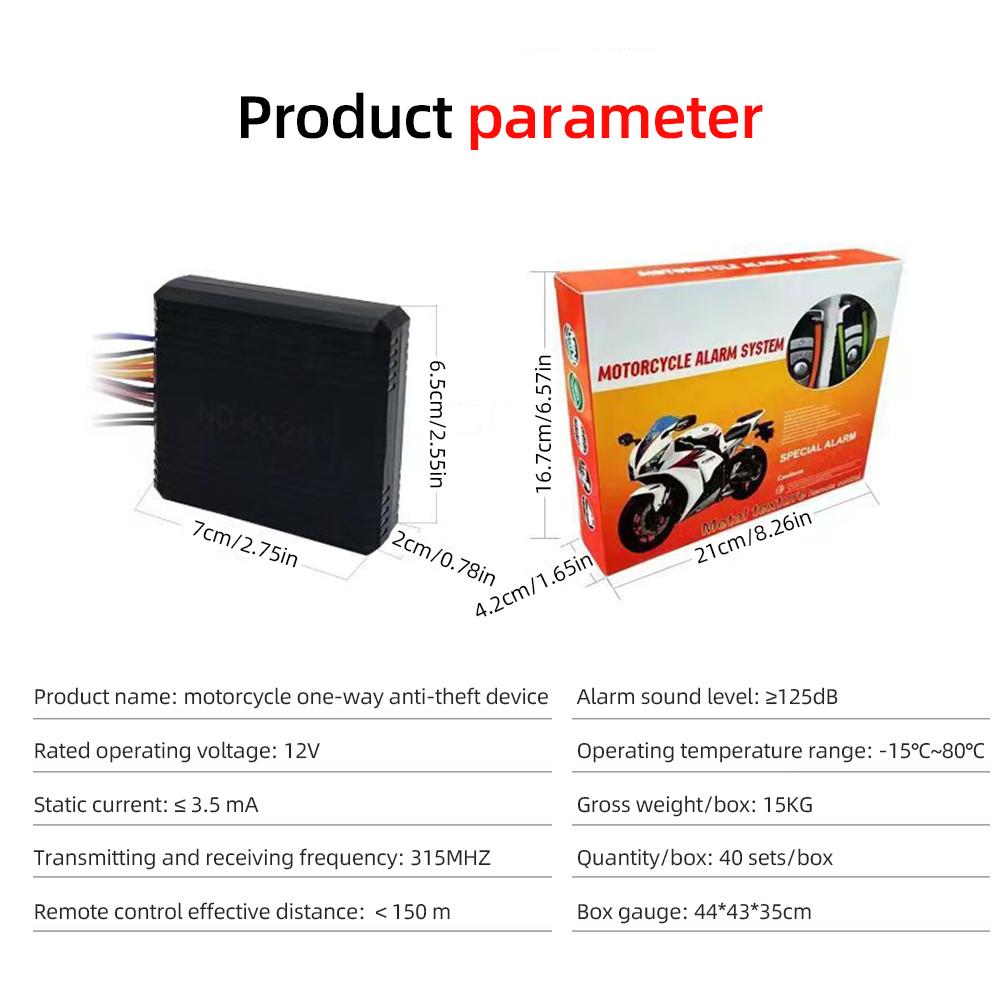 Universal Motorcycle Security Alarm System Bike Moto Scooter Smart Alarm With Engine Start  Anti-theft 2 Remote Control Key