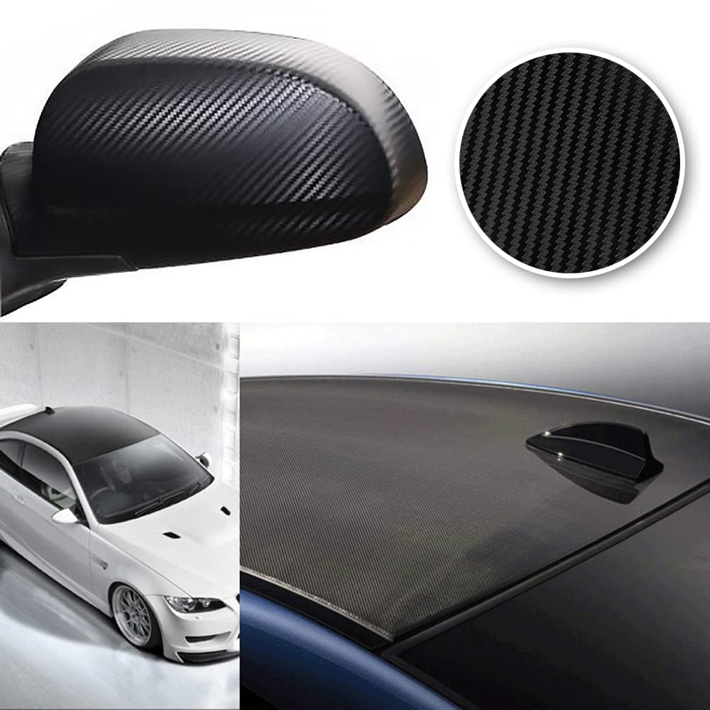 YFFSFDC 3D Carbon 152cm Long X 30cm Rack Carbon Fiber Car Wrap DIY Wrapping Interior from Interior Panels To Curved Grooved Backing Sheet, Wide,