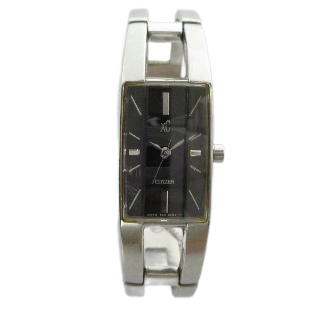 CITIZEN XC Crossy Watch Quartz Square Black Dial Silver Color 5931-H16901 GY11 /MQ Women's