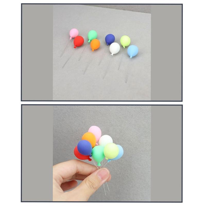 Pack of 8 Colorful Small Resin Balloon Portable Accessory for Dollhouses Garden Creative Landscape Accent Daily Use