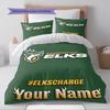 Name Custom Edmonton Elks Pattern Bedding Set Quilt Cover Pillowcase Home Decor Gift (1 * duvet cover + 2 * pillowcase, without core)