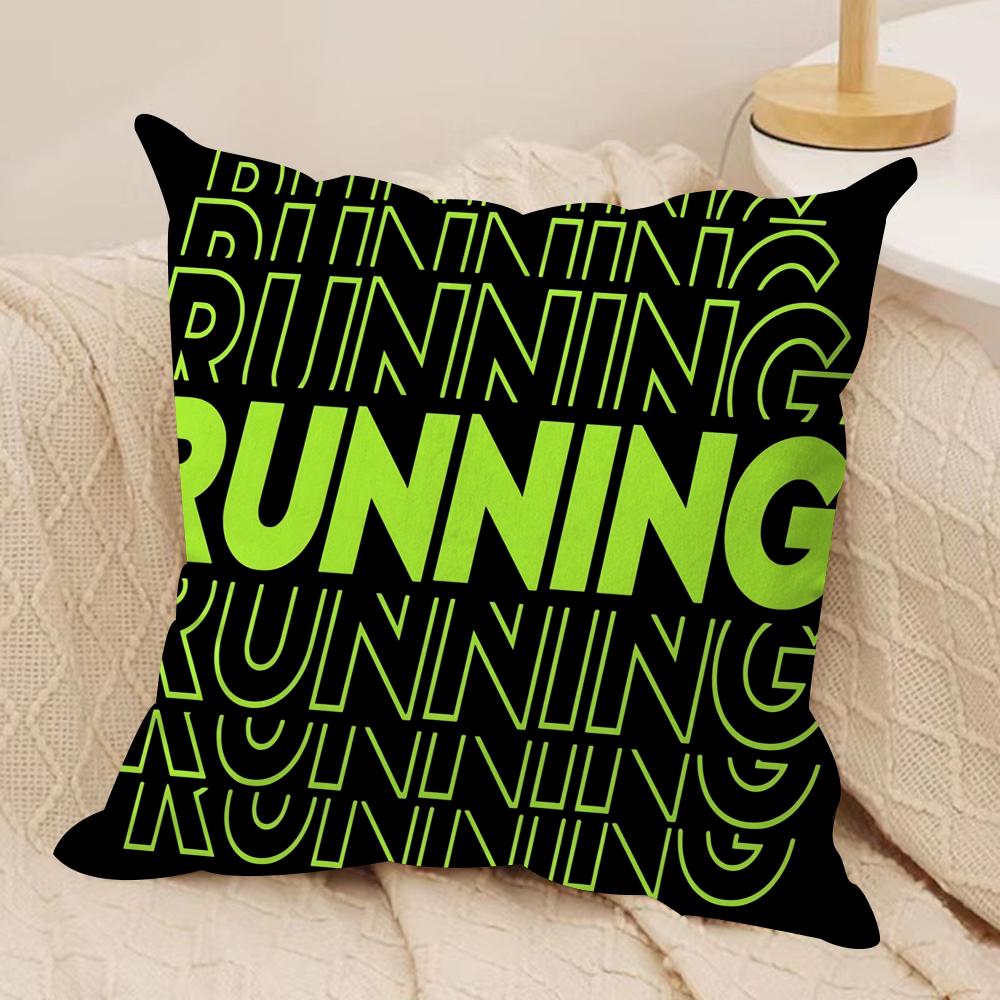 Funny Word Sports Cushion Cover Short plush Doublesided Print Square Throw Pillow Covers Sofa Home Cushion Decor