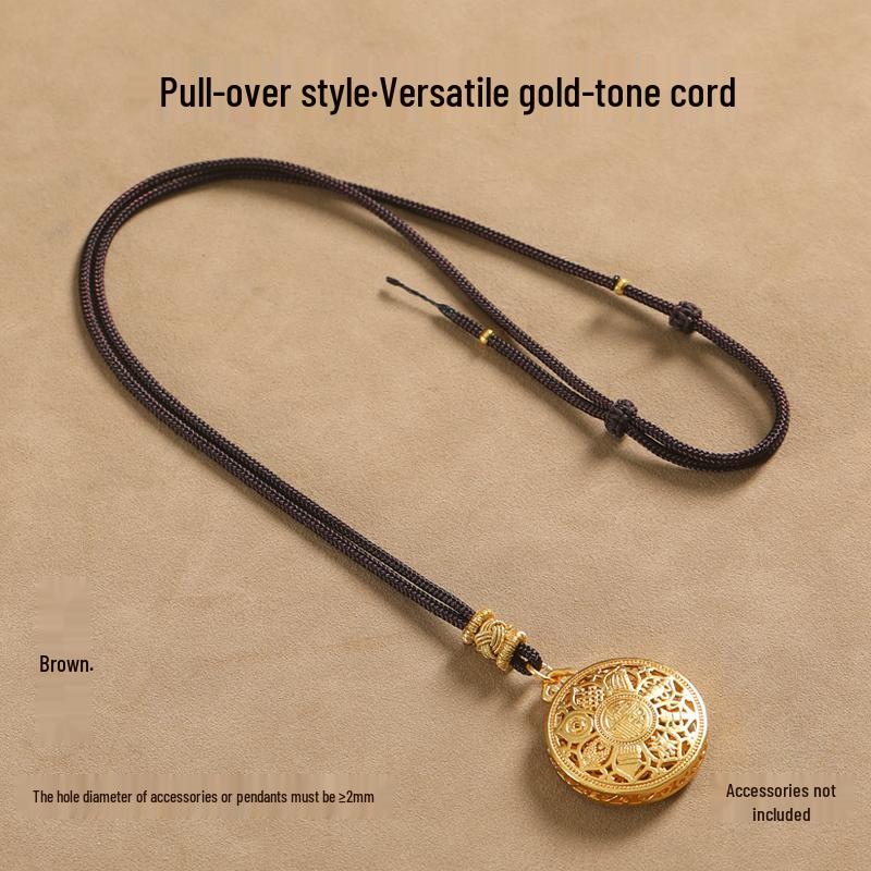 Hand-Woven Black Jadeite Gold Pendant Rope for Men & Women