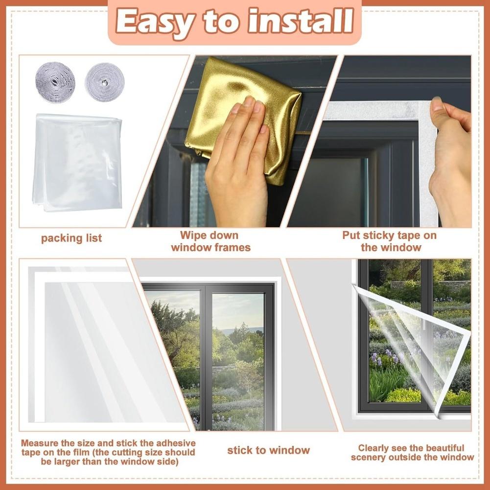 Draft Seal Film Window Film Kit Winter Home Insulation For Most Window Sizes Efficient Temperature Control Solution