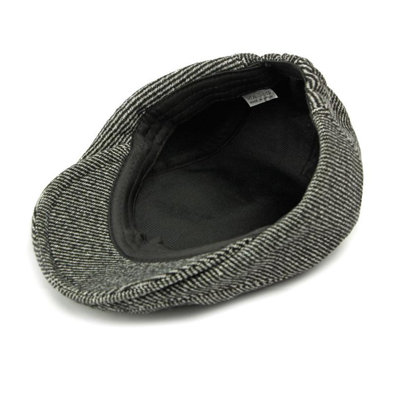 Men's Autumn Winter Peaked Cap Thick Warm Forward Cap Middle-Aged and Elderly Retro Beret