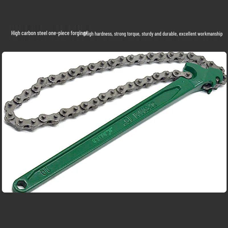 Adjustable Universal Chain Wrench for Oil Filters and Pipes: Quick-Release Multifunctional Tool