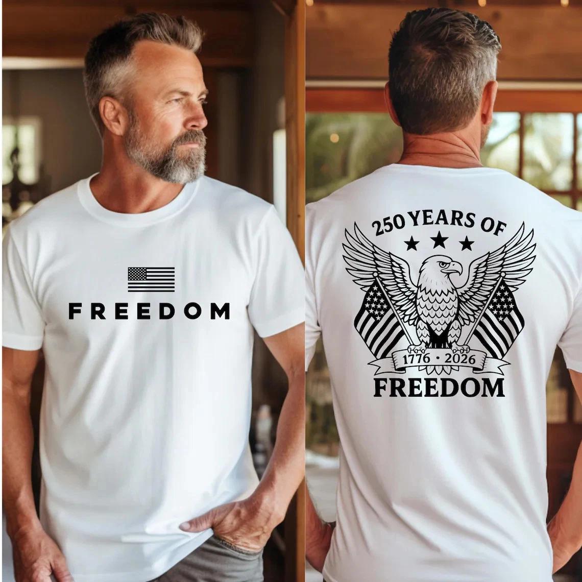 United States 250 Years Shirt, American Eagle 1776–2026 Anniversary T-Shirt, 2XL