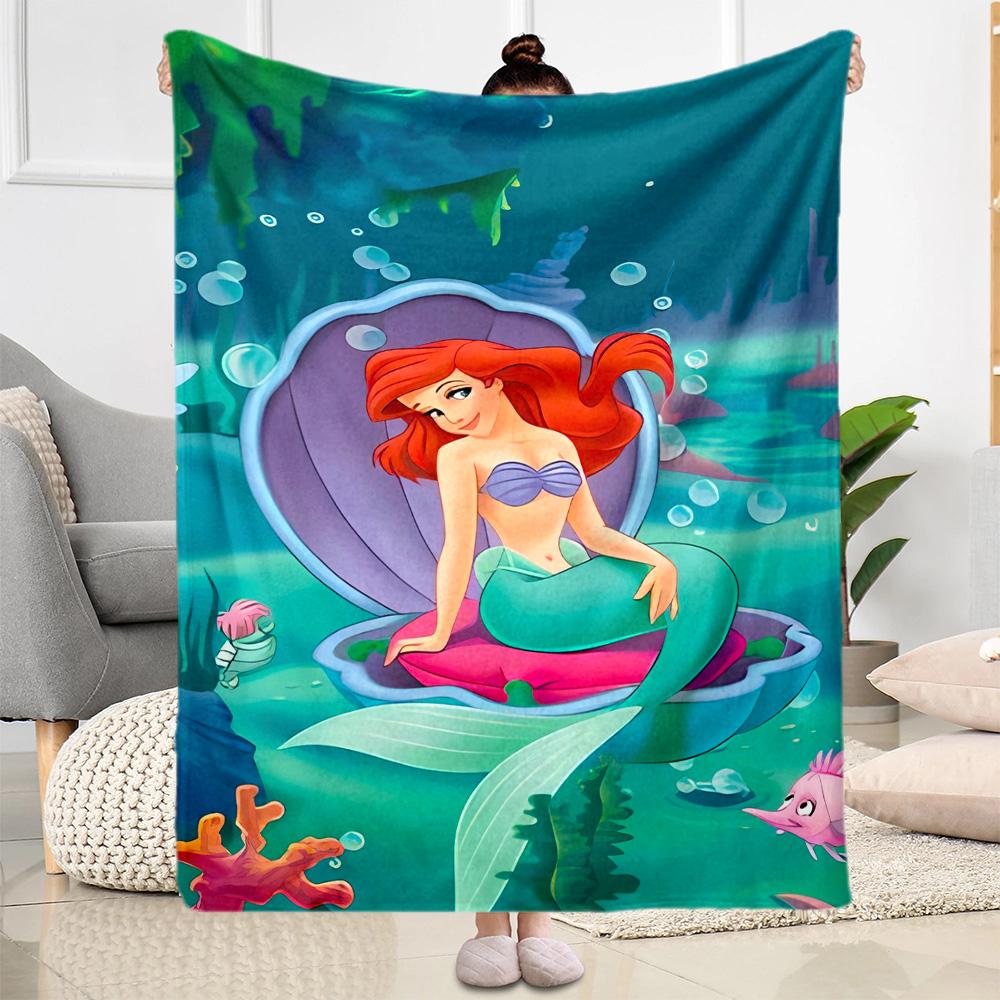 Underwater Mermaid Adventure Flannel Blanket-Soft and Suitable for Sofas,Beds,Offices,Travel,All Seasons,Great Gift for Holidays and Birthdays.