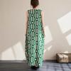 Women's Summer Dress Sleeveless V-neck Loose Literary Holiday Style Beach Retro Long Dress