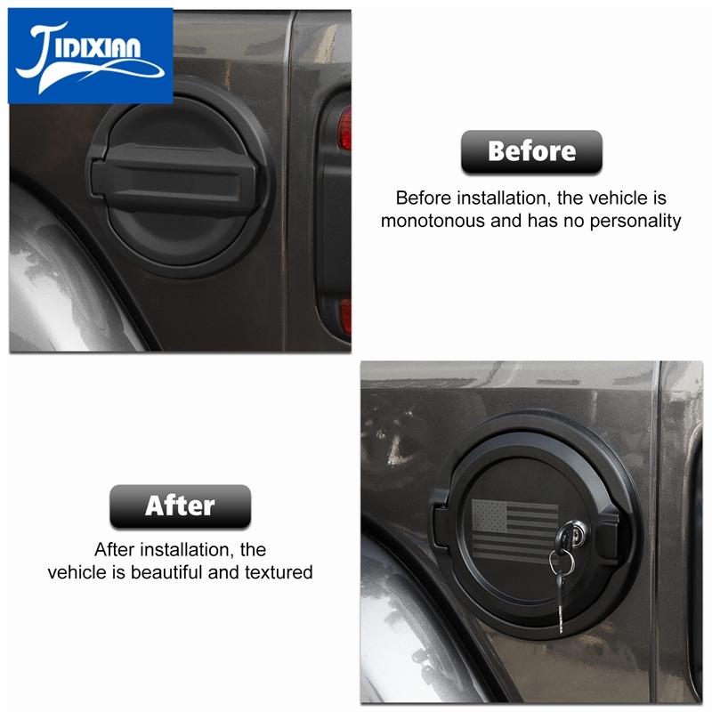 

JIDIXIAN Car Gas Fuel Tank Cap Cover for Jeep Wrangler JL 2018 2022 2023 Up Tank Covers Exterior Accessories